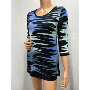 Angel Seawater Black/blue 3/4 Sleeves Size Small